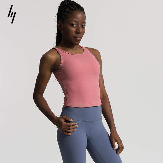 slenddy运动无袖上衣女瑜伽T恤弹力跑步带胸垫背心Muse S1302 商品图0