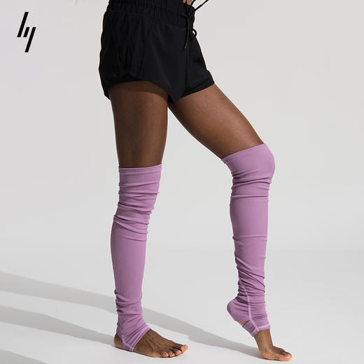 slenddy秋冬保暖踩脚瑜伽袜子抽褶堆堆袜防滑腿套中长筒袜女S7301 商品图1