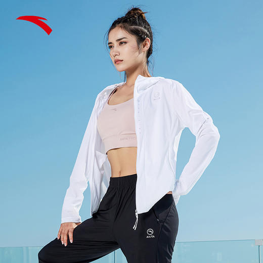 安踏冰肤科技丨运动外套女士2022夏季新款针织薄款休闲上衣跑步服162227703-1 商品图0