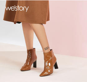 westory2020冬季新款真皮休闲短靴女W20DS80041