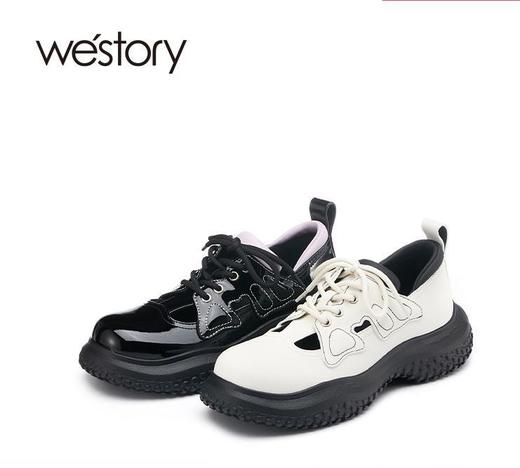 westory商场同款乐福鞋玛丽珍鞋22年春夏新款厚底真皮单鞋S22AM54631 商品图0