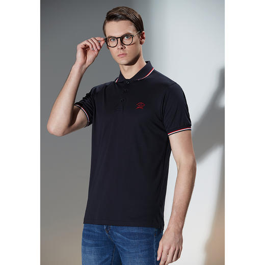 GOOD LUCK/德鲨100%纯棉舒适简约两色可选百搭POLO衫LY13022 商品图5