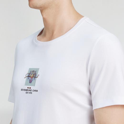 【水柔棉】柒牌男士短袖t恤时尚休闲百搭小老虎圆领印花体恤上衣	122T71420 商品图2