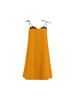 【双生】圆半双生领口设计环保PU拼接日落黄撞色吊带连衣裙/22000021B 商品缩略图4