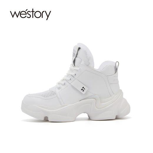 westory2021冬季新款透气厚底显高休闲鞋绒里女鞋S21DS81491 商品图1