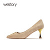 westory尖头细跟高跟鞋女2021春季新款宴会婚鞋新娘鞋W21AE52671 商品缩略图0