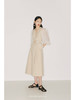 【共伴】腰部斜拉设计燕麦浅驼A字高腰阔腿裤/2200012B 商品缩略图0