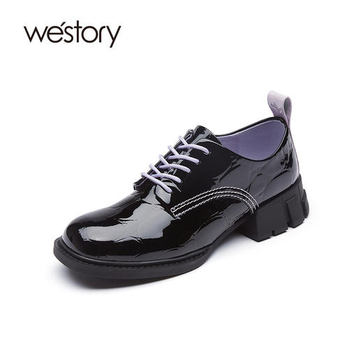 westory乐福鞋女英伦风2021春季新款一脚蹬豆豆鞋单鞋52801 商品图0