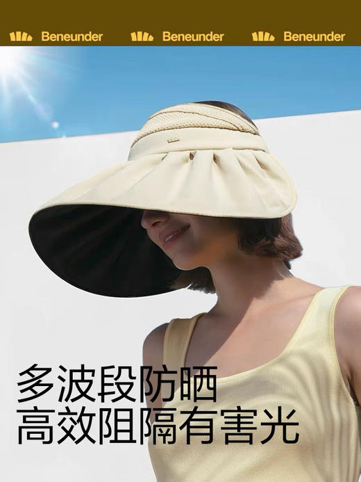 蕉下轨迹贝壳防晒帽空顶帽女夏防紫外线大檐黑胶强遮光太阳帽遮阳 商品图0