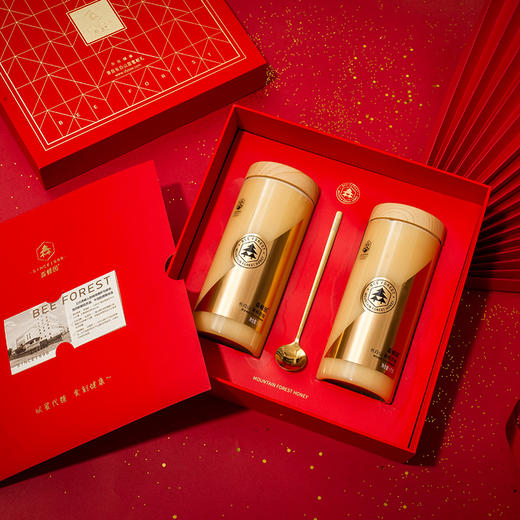 森蜂园椴树原蜜雪蜜1000g*2 椴树蜂蜜礼盒精美礼盒送礼团购含礼盒 商品图1