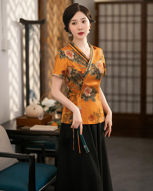 日常改良，老上海复古民国风时尚气质妈妈旗袍套装ZA-014 商品图0