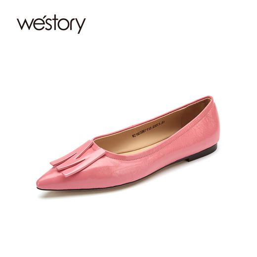 westory女鞋2021春季新款牛皮一脚蹬豆豆鞋平底奶奶鞋W21AE53071 商品图0
