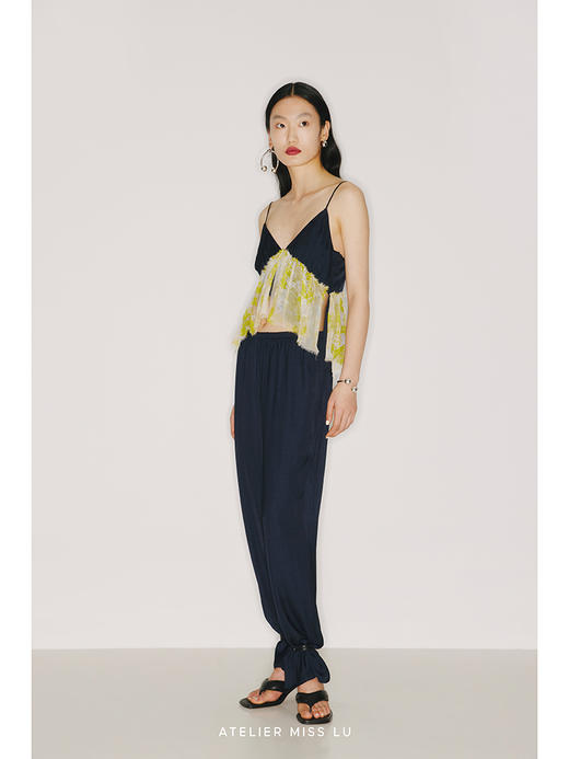 【日光森林】品牌定制桑蚕丝印花拼接吊带上衣/220013 商品图1