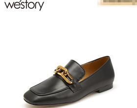 westory2021秋季新款英伦气质风方头平底鞋S21CM71581