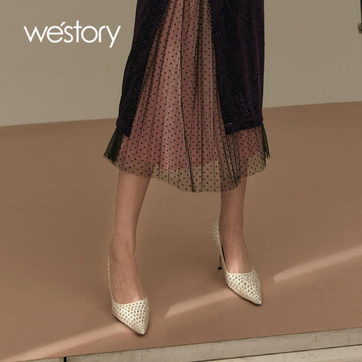 westory2021年春夏新款满钻气质高跟鞋W21AE52281 商品图0