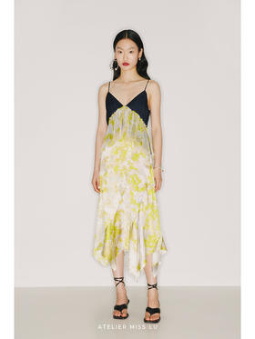 【繁花】品牌定制桑蚕丝印花不规则半裙/220006