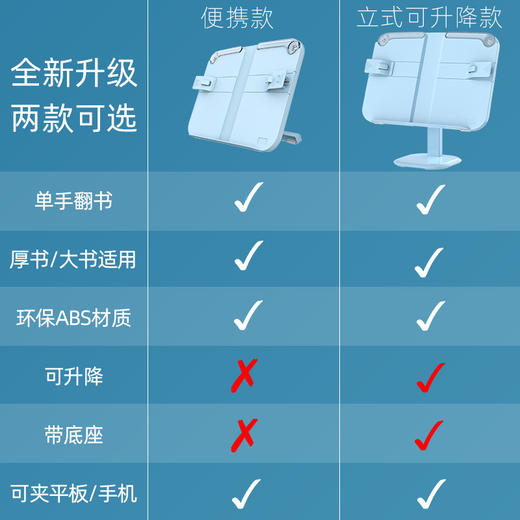 【品牌战略合作】儿童阅读架可伸缩可升降读书架折叠书夹看书学生用课本夹 商品图2