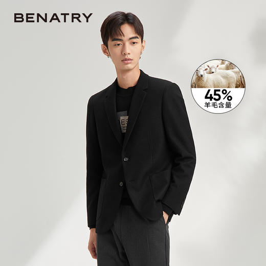贝纳川羊毛呢子休闲西服男士外套修身韩版小西装ECY315001 商品图0