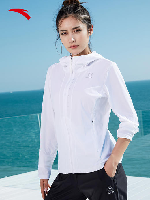 安踏冰肤科技丨运动外套女士2022夏季新款针织薄款休闲上衣跑步服162227703-1 商品图1