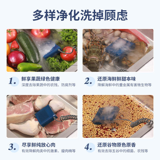 【下单72小时发货】摩飞食材果蔬清洗机洗菜机水果蔬菜去农残 烘干双仓净化器 商品图6