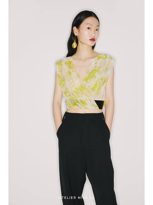 【浮生】品牌定制桑蚕丝印花立裁无袖上衣/220014 商品图3