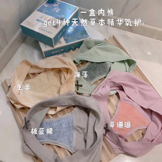 黛唯梵吉奈优子百草汇集天然草本精华氧护裤裸氨无缝女士三角裤植物内裤七夕情人节 商品图3