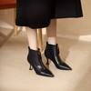 westory女鞋2021秋冬新款尖头气质款时装靴前拉链菱格纹细高跟短靴女S21DS44431 商品缩略图0