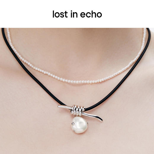 [捡漏价]lost in echo 原创设计师品牌 小众设计感弹力捆绳结双层珍珠项链 商品图2