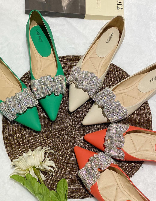 westory女鞋2021夏季新款羊皮一脚蹬豆豆鞋W21CE71391 商品图0