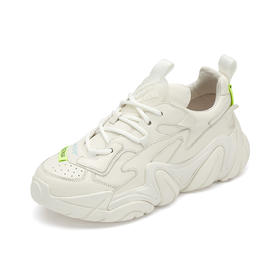 westory老爹鞋女2021春季新款小牛皮厚底增高运动鞋潮W21AM52811