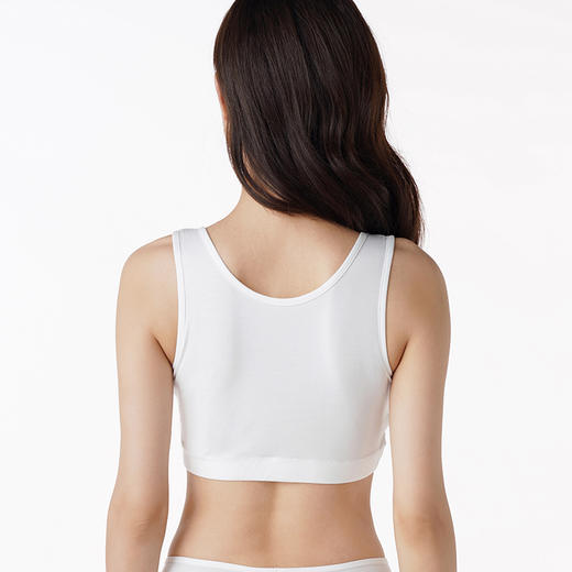 都市丽人基础简约棉质短露卡人棉平纹背心无排扣无钢圈LV2AA5 商品图2