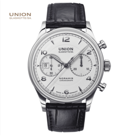 宇联（UNION GLASHÜTTE）德国手表 男士腕表 诺拉敏斯系列机械皮带计时码表 D012.427.16.017.00