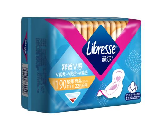 【Libresse薇尔】舒适V感 22片卫生巾 190mm 商品图5