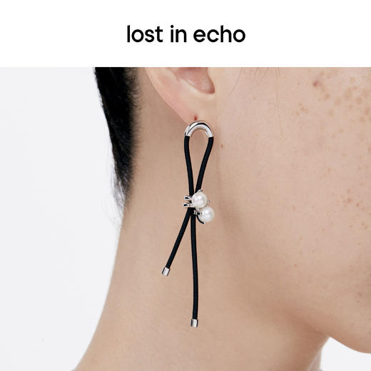 lost in echo 小众设计感彩色弹力绳珍珠耳环925银针 商品图4