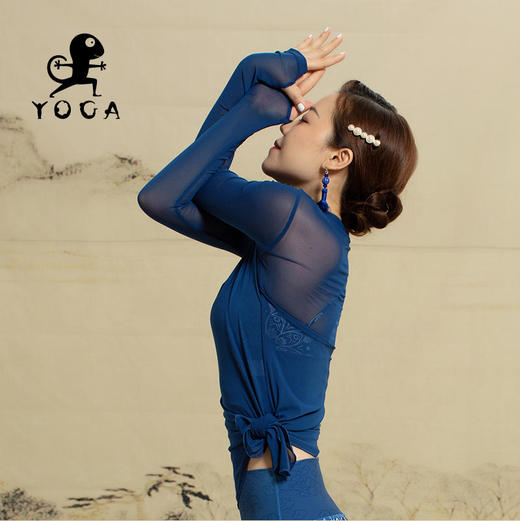 壁虎瑜伽【2110SY069】高弹网纱长袖罩衫（无胸垫）【5天发货】 商品图6