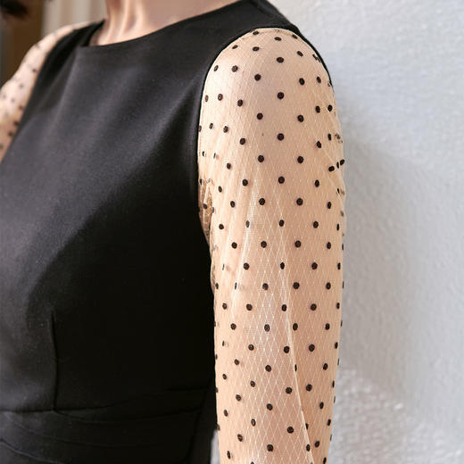 剩S/M/L/XXL 米思阳优雅温婉收腰显瘦套装背心裙打底衫两件套 商品图4
