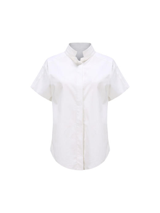 【加州阳光】自由卷袖纯白立领衬衫/22003 商品图4