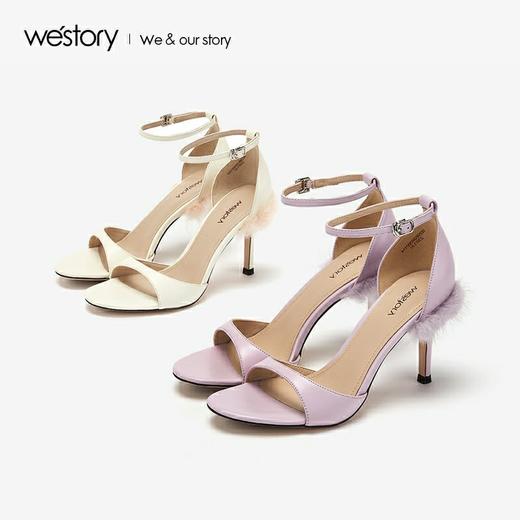 westory2020春夏小仙女高跟凉鞋露趾一字带细跟单鞋W29BG60001 商品图0