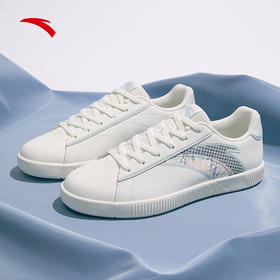 安踏小白鞋女鞋2022夏季新款平底低帮休闲鞋白色运动鞋122228060-3