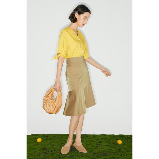 【商场同款】麦檬夏拼接不规则鱼尾下摆半身裙5C4240531 商品图2