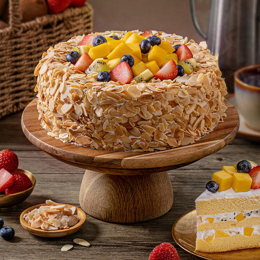 积分兑换幸福满满杏仁动物奶油水果蛋糕