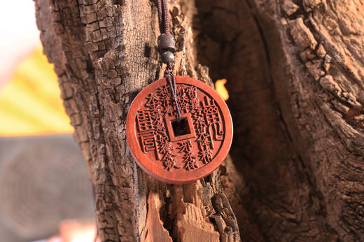 雷击枣木，山鬼花钱法牌，精雕工艺 商品图5