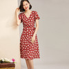 米思阳时尚印花夏季新款V领气质荷叶边高腰设计显瘦雪纺连衣裙 商品缩略图2