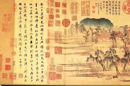 《鹊华秋色图》，一函一册装，布面函套，大16开，赵孟頫绘，江西美术出版社2012年版，北京雅昌精印，定价980，售价166元。

《鹊华秋色图》是元代画家赵孟頫于元贞元年（1295）回到故乡浙江为好友 商品图8