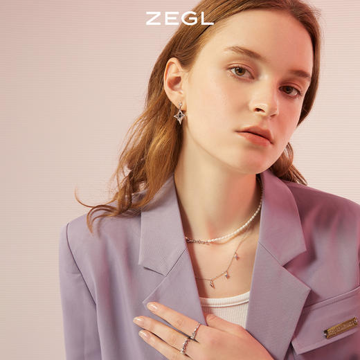 ZEGL设计师银河甜心系列四芒星项链女轻奢小众人造珍珠锁骨链配饰 商品图4