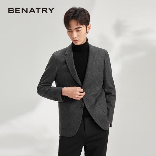 贝纳川羊毛呢子休闲西服男士外套修身韩版小西装ECY315001 商品图5
