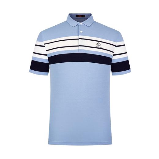 【特价丝光】柒牌男士polo短袖时尚条纹撞色翻领薄款夏季半开襟套头衫	122T70910 商品图4