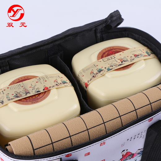 双元精瓷棋子+方圆塑盒+2厘米厚楠竹围象棋盘+1913仿皮革棋盘+收纳包+围棋记录本 商品图1