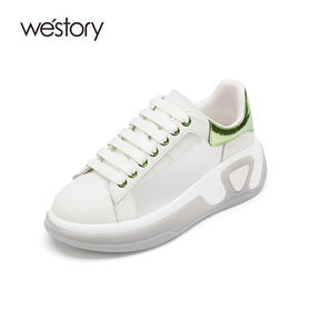 westory女鞋2021夏季新款软底增高小白鞋防滑休闲鞋W21CM71321