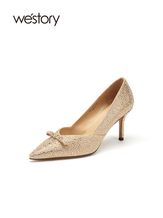 westory女款闪耀尖头细跟婚宴款高跟鞋W21CE71041 商品图0